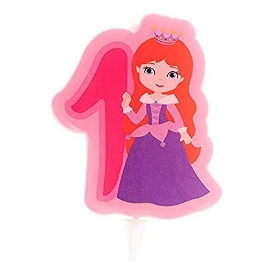 Dekora-345261 Bougie Princesse | Bougie d'Anniversaire 2D du Princesse pour Gâteaux des Enfants - Numero 1
