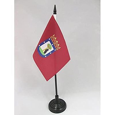 AZ FLAG Bandera de Mesa de la Ciudad DE Madrid 15x10cm - BANDERINA de DESPACHO MADRILEÑA 10 x 15 cm