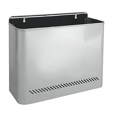 OFITURIA Papelera de Interior Acero inoxidable Capacidad 11 litros Color Brillo Multiusos con Perforados Interiores para Colgar