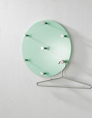 HAKU Möbel Wandkapstok chroom, mintgroen, MDF, metaal - Maat: D 5 cm x Ø 35 cm, Stijl: Modern