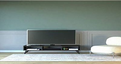 Homemania Mobile Porta TV Manolya Moderno - con Ripiani - da Salotto - Nero in Legno, 120 x 35 x 40 cm