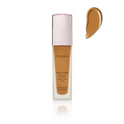 Elizabeth Arden Flawless Finish, Fond de Teint Soin, Acide Hyaluronique, Vitamine C & E, Couvrance Longue Durée, Teinte Tan Deep, Warm Yellow (520W )