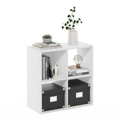 Furinno Pelli Sześcienna szafka do przechowywania, 2 x 2, biała