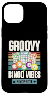 Groovy Bingo Vibes Since 2017 Bingo Birthday Birth Year Case for iPhone 15 Plus
