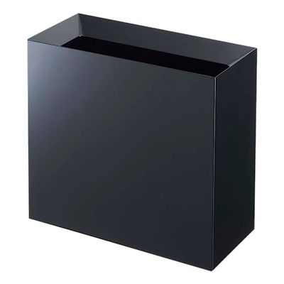 YAMAZAKI Cubo de basura para el hogar, moderno, con asa, para cocina, dormitorio, baño, oficina, plástico, alto, negro