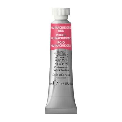 Winsor & Newton Aquarelle Professionnel - Peinture Aquarelle, Haute Luminosité, Résistante à la Lumière, Qualité Archive, Tube de 5 ML, Couleur Rouge Quinacridone