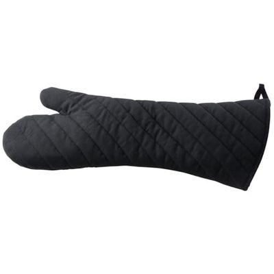 Fackelmann Manopla para barbacoa, cocina con Horno y leña 48X18Cm. Accesorios y guantes para hornos y altas temperaturas. Algodón, poliéster, Color Negro, 1 ud.