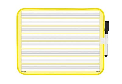 TimeTEX Prima-Colori 62290 - Lavagna magnetica per esercizi di scrittura, 4 pezzi, 3 pezzi, con matita e calamita, 28 cm x 21,5 cm, righe per lavagna bianca