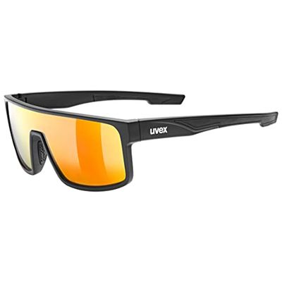 Uvex LGL 51, occhiali da sole unisex, specchiato, indice di filtrazione 3, black matt/red, one size