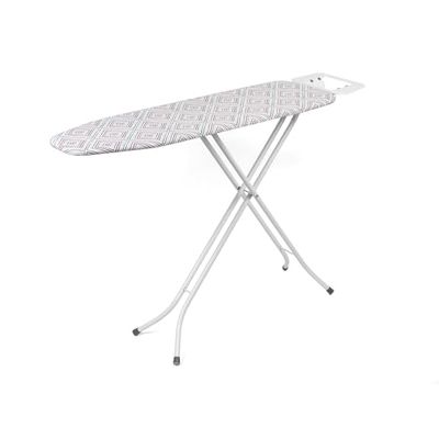 Kleeneze KL058270UKDIAEU 114 x 34 cm Planche à Repasser Pliable, Motif Bande Losanges, 12 Positions de Hauteur Réglable, Table Repassage avec Repose-Fer, Housse en 100% Coton et Lavable en Machine