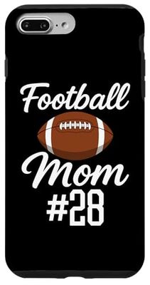 Football Mom Number 28 Biggest Fan Woman Supporter Son Cheer Case for iPhone 7 Plus/8 Plus