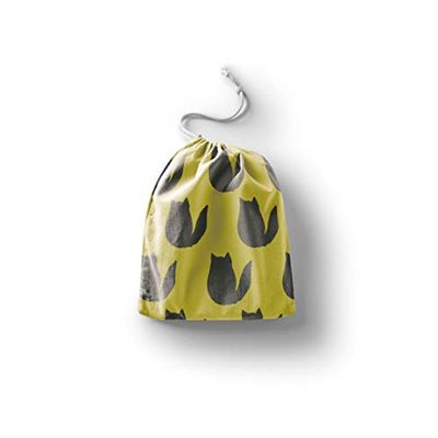 Bonamaison Imprimé Sacs de Coton avec Cordon, Sac D'Épicerie, Sac À Provisions, Réutilisables, Écologique, Pliable, Taille: 20x30 Cm