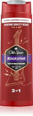 Old Spice Rockstar Uomini Bagnoschiuma & Shampoo, 250 ml 3 in 1 Shampoo per capelli viso e corpo