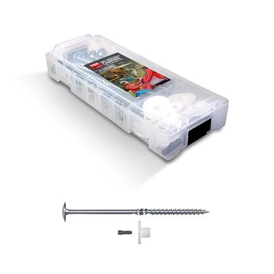 TOX L-BOXX Micro Set kampeertentschroeven 8x160 mm (10 st.) + bijpassende sluitringen en 1x TX40 boor, tentbevestiging, handig transport dankzij L-BOXX klikbevestiging, 21 st., 094901513