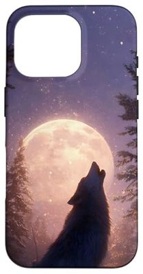 Wolf Moon Night Nature Case for iPhone 16 Pro