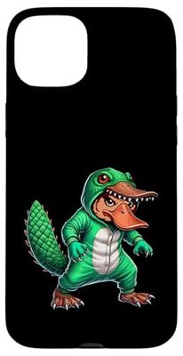 Costume da dinosauro ornitorinco per Halloween, cosplay T-Rex Custodia per iPhone 15 Plus
