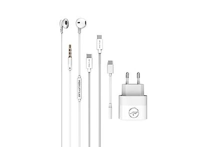 Mobility Lab Pack téléphone - Ecouteurs, Adaptateur, Câble et Chargeur en Charge Rapide, Compatible Samsung