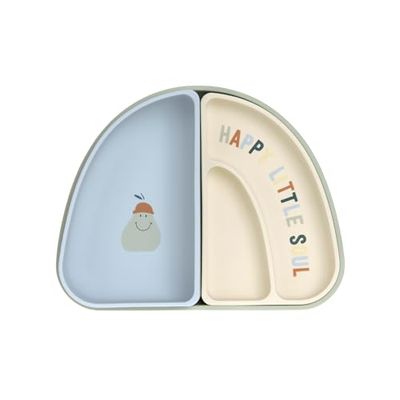 LÄSSIG Baby kinderen serviesset siliconen bord kom snackbord/siliconen schotel set Happy Fruit Lemon
