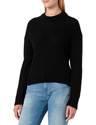 JACK & JONES JXEMBER Fluffy Crew Neck Knit Noos Maglione Lavorato a Maglia, Black, XL da Donna