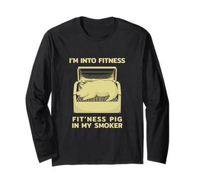 Me gusta el fitness: broma maestra de BBQ Smoker Pig Grill Manga Larga