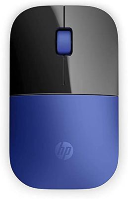 HP Z3700 Mouse Wireless, Sensore Preciso, Tecnologia LED Blue, 1200 DPI, 3 Pulsanti, Rotella Scorrimento, Ricevitore USB Wireless 2.4 GHz Incluso, Design Pratico e Confortevole, Blu