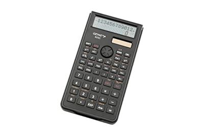 Genie 82 SC Calculatrice scientifique affichage 10 chiffres 2 lignes avec couvercle de protection Noir