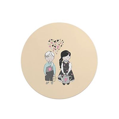Questo Casa, Round Digital Printed Mouse Pad, Non-Slip Base, for Office and Home, Diameter:22cm
