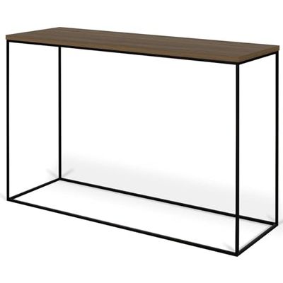 Symbiosis Gerda, Consola, Patas de Nogal y Metal Negro, 120x40x76 cm