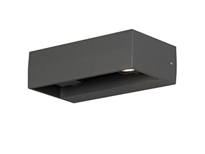 Konstsmide utomhus Monza justerbar modern vägglykta/2 x 6 watt högeffekt LED/klar glaslins/aluminium/utomhus ljus antracit