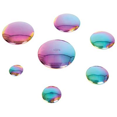 TickiT 72223 Sensory Reflective Colour Burst Buttons - Stainless Steel - Pack of 7 - Open Ended Play for Children and Adults