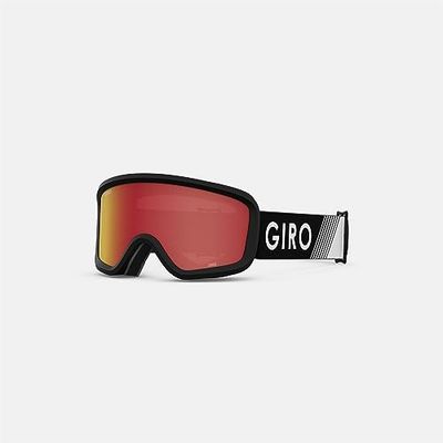 Giro Chico 2.0 skidglasögon för småbarn – snowboardglasögon för barn, pojkar och flickor 2–4 – svart zoomrem med bärnstensfärgad scharlakansröd lins