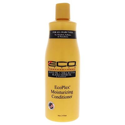 ECOCO Eco Style EcoPlex Moisturising Conditioner Olive Oil Shea Butter Black Castor Oil Flaxseed For All Hair Types No Alcohol or Parabens Sulfate Free 16 fl. oz.473 ml, 1 count