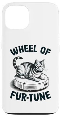Wheel Of Fur-Tune Cat On Robot Vacuum Cleaner Cat Case for iPhone 13