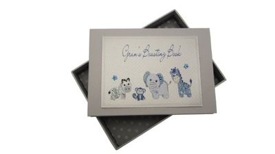 White Cotton Cards Gran's Boasting Book Tiny Photo Album Toys Range (Blue),12.5x17.5x2.5 cm