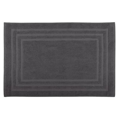 Lovely Casa - Tapis de Bain - Taille 45x70 cm - 100% Coton Bio - Couleur Anthracite - Modèle Lagune - Linge pour la Maison - Doux et Confortable - Idéal pour la Salle de Bain