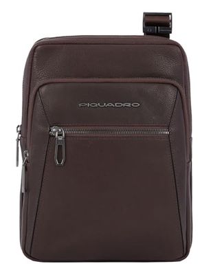 PIQUADRO, iPad© crossbody bag with pockets AirPods©, tête de mûre, marron foncé, Taglia unica, Contemporain