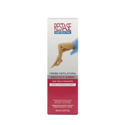 RESTASE | Crema Depilatoria Gambe e Braccia, 150 ml, con Aloe Vera e Camomilla