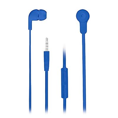 NGS CROSSSKIP Blue - Écouteurs Intra-Auriculaires, Écouteurs Filaires avec Microphone, Casque Stéréo avec Prise Jack 3,5mm et Bouton Multifonction, Bleu