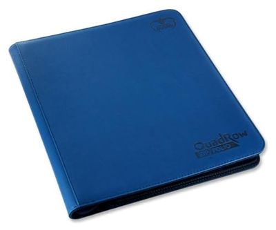 Ultimate Guard UGD10344 QuadRow - Carpeta con Cremallera y Hojas con 12 Fundas para Cartas, Color Azul Oscuro