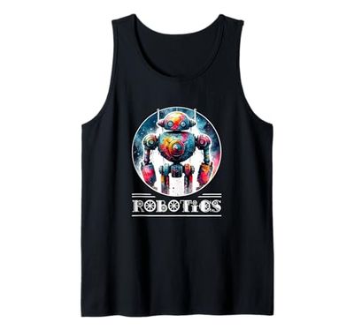 Robot Robotics Engineer Shirt Retro Vintage Robot Funny AI Tank Top