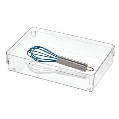 InterDesign iDesign Recycled Plastic Drawer Organizer Solution – 6” x 9” x 2", Clear Bin