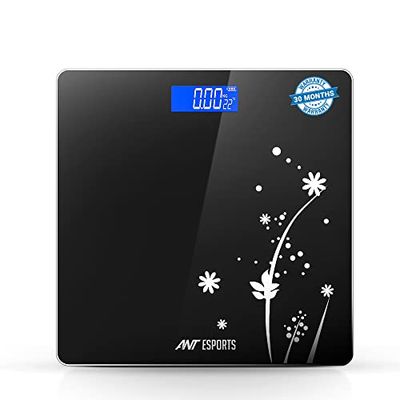 Ant Esports Flora Wave digital kroppsviktningsskala | Bärbar och lätt design | Hög viktkapacitet på 180 kg | High-Precisionssensor | Automatisk Power Off Feature