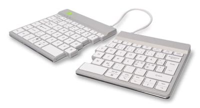 R-Go Split, Clavier Ergonomique, Bluetooth 5.0, avec Logiciel Anti-RSI, QWERTY Nordic, Design Ergonomique avec Clavier divisé, Compatible avec Windows/MacOS, Blanc