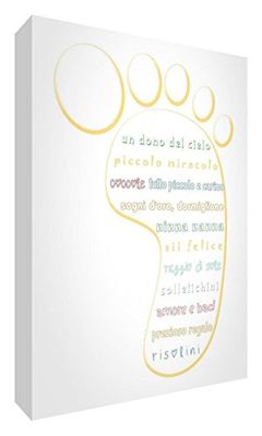 Feel Good Art foot-a7blk-15it Token Decorativo De AcríLico, Lijado a Diamante con Huella, Multicolor, 10.5 x 7.4 x 2 cm