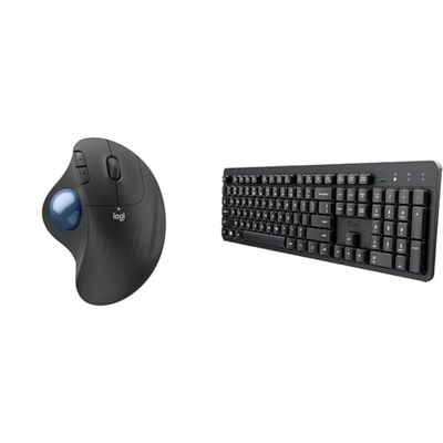 Logitech ERGO M575S Wireless & Trust Ody II Silent Wireless Keyboard,