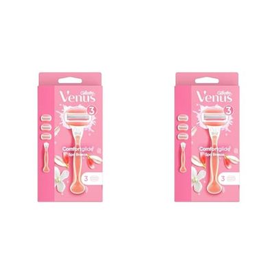Gillette Venus ComfortGlide Spa Breeze Maquinilla de Afeitar Mujer + 3 Cuchillas de Recambio (el embalaje puede variar) (Paquete de 2)