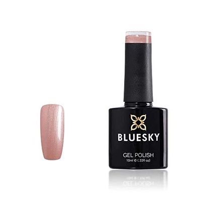 Bluesky Smalto Per Unghie Gel, Pearl Nude, A59, Nudo, Bagliore, Rosa (Per Lampade Uv E Led) - 10 Ml