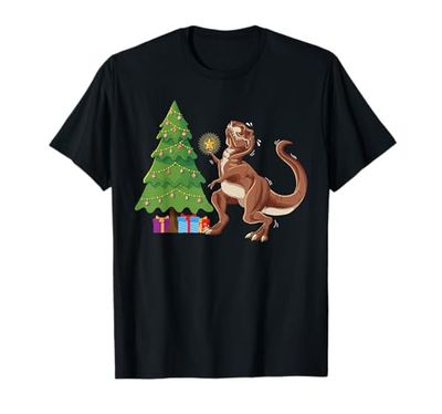 Funny T-Rex Christmas Tree Topper Dinosaur Lover Costume T-Shirt