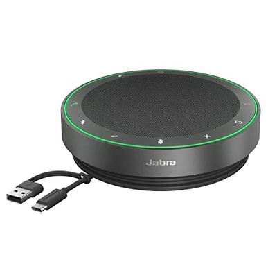 Jabra Speak2 75 Enceinte Bluetooth avec 4 micros antibruit, Haut-Parleur 65 mm Pleine Gamme et Audio à très Large Bande - Certifié pour Zoom et Google Meet - Gris foncé