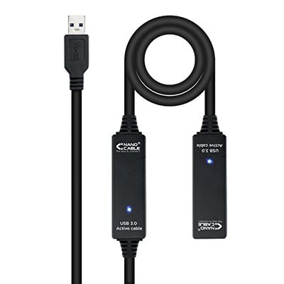 Monkey Ladder Cavo prolunga USB 3.0 con amplificatore (tipo A/M-A/H, maschio-femmina, 15 m, colore: nero